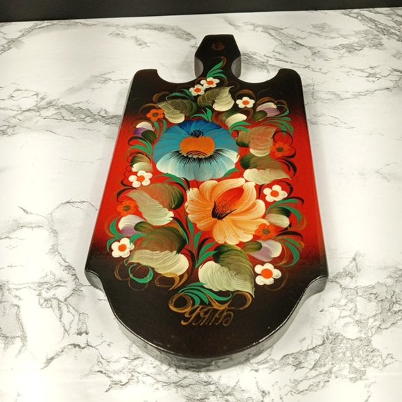 Bavarian Hand Painted Wall Decor Cutting Board Vintage - Picture 2 of 9